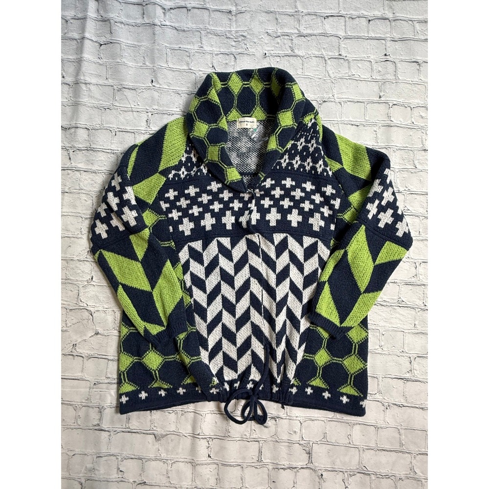 Natural Fiber Quality Cardigan Size S Mixed Geometric Knit Eclectic Sweater